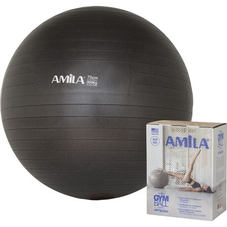 Μπάλα Γυμναστικής Gymball 75cm AMILA Γκρι Κωδ. 95867