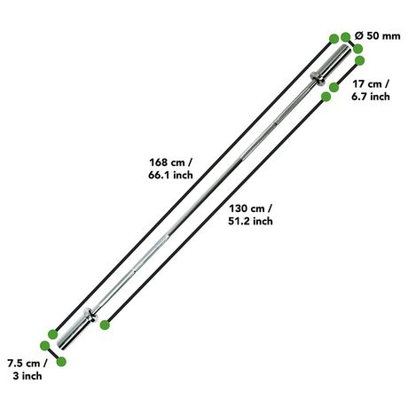 Tunturi Ολυμπιακή μπάρα 50mm Junior 168cmx10kg