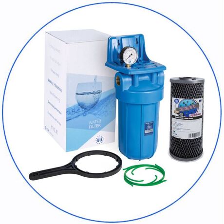 Σύστημα Φίλτρου Big Blue 10'' BBCBLS10 της Aqua Filter με Διατομή Παροχής 1''