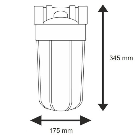 Σύστημα Φίλτρου Big Blue 10'' BBCST10 της Aqua Filter με Διατομή Παροχής 1''